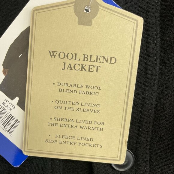 NEW Jachs New York Men's Size L Wool Blend Shirt Jacket Black Sherpa Lining - Picture 6 of 10